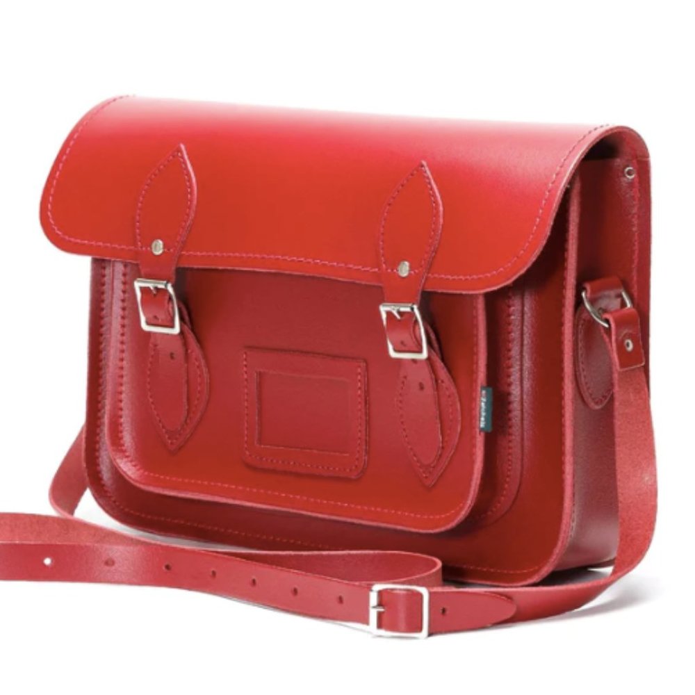 Zatchels Red Leather 13" Satchel